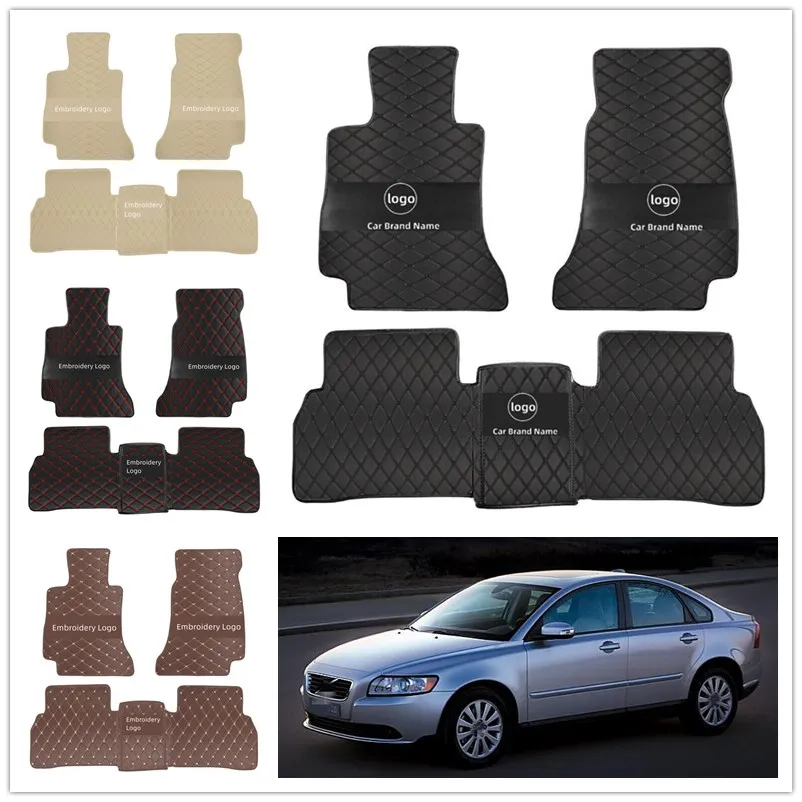 

For Volvo S40 2006-2012 Year Custom Leather Car Foot Mats, Full Coverage Waterproof Durable Auto Interior Accessories, Anti-Slip