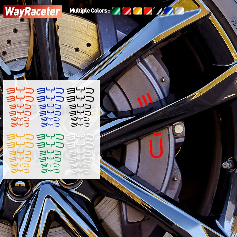 Image of 6 Stück/Set Reflektierende Hochtemperatur-Bremssattel-Aufkleber für BYD Shark 6 KING HAN ATTO 3 2 1 Sealion 7 6 5 8 Seal U Ti7 XIA