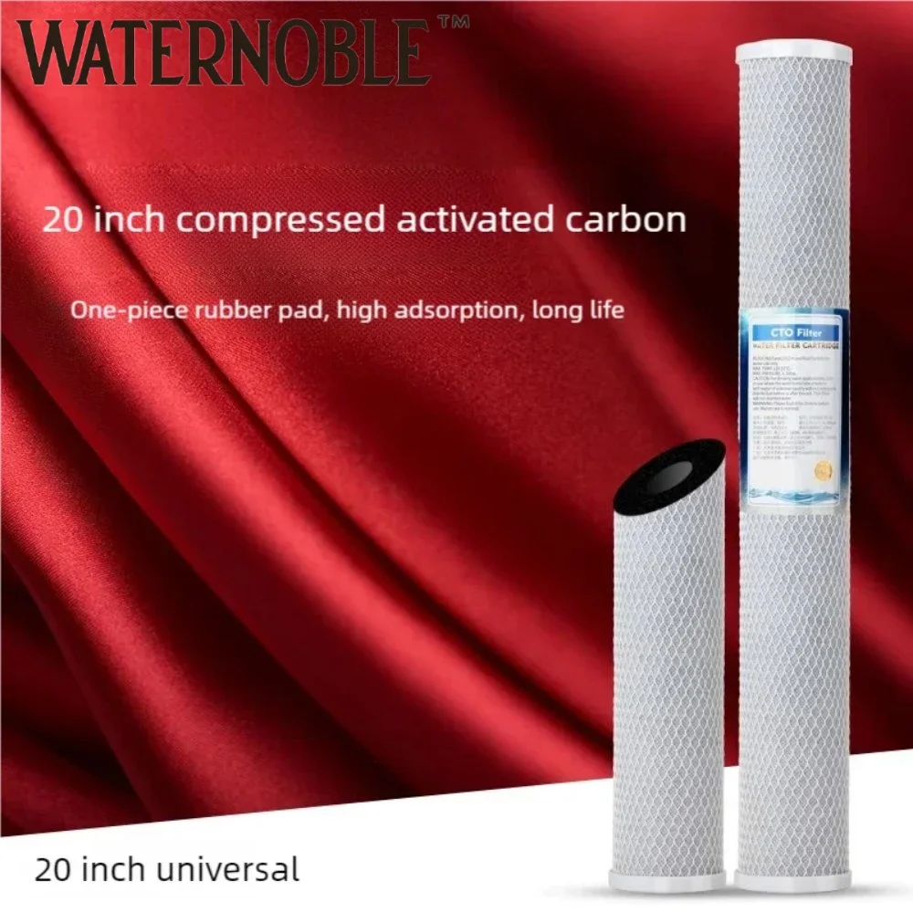 Waternoble 20-inch CTO Compressed Activated Carbon Filter Element Whole House Filter Water Purifier Front Carbon Rod Mesh Carbon