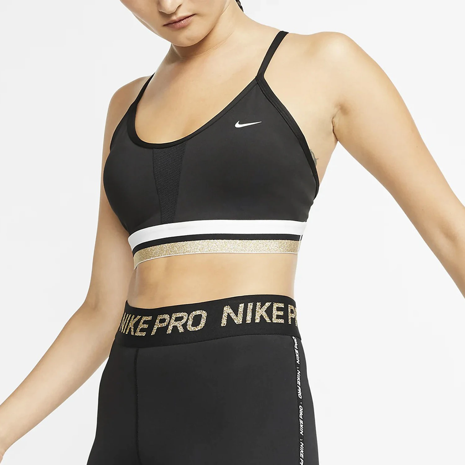 Nike genuine new women's black and white training lightweight quick drying short sleeved T-shirt BV4869-010