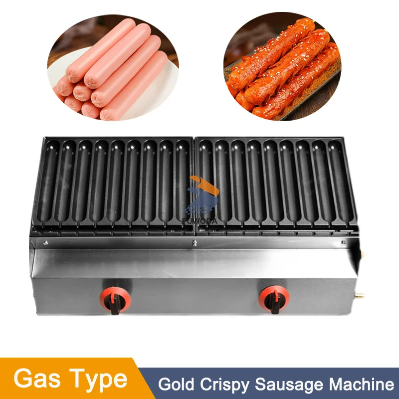 Commercial Gas Crispy French Hot Dog Maker 18 Grids Lolly Stick Baking Machine Sausage Grill Snacks Maker