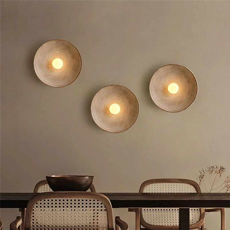 

-A89Z For Bedroom Bedside Sconces Retro Japanese Style Indoor Wall Lamp Living Room Decorations Design Lighting For Bedroom