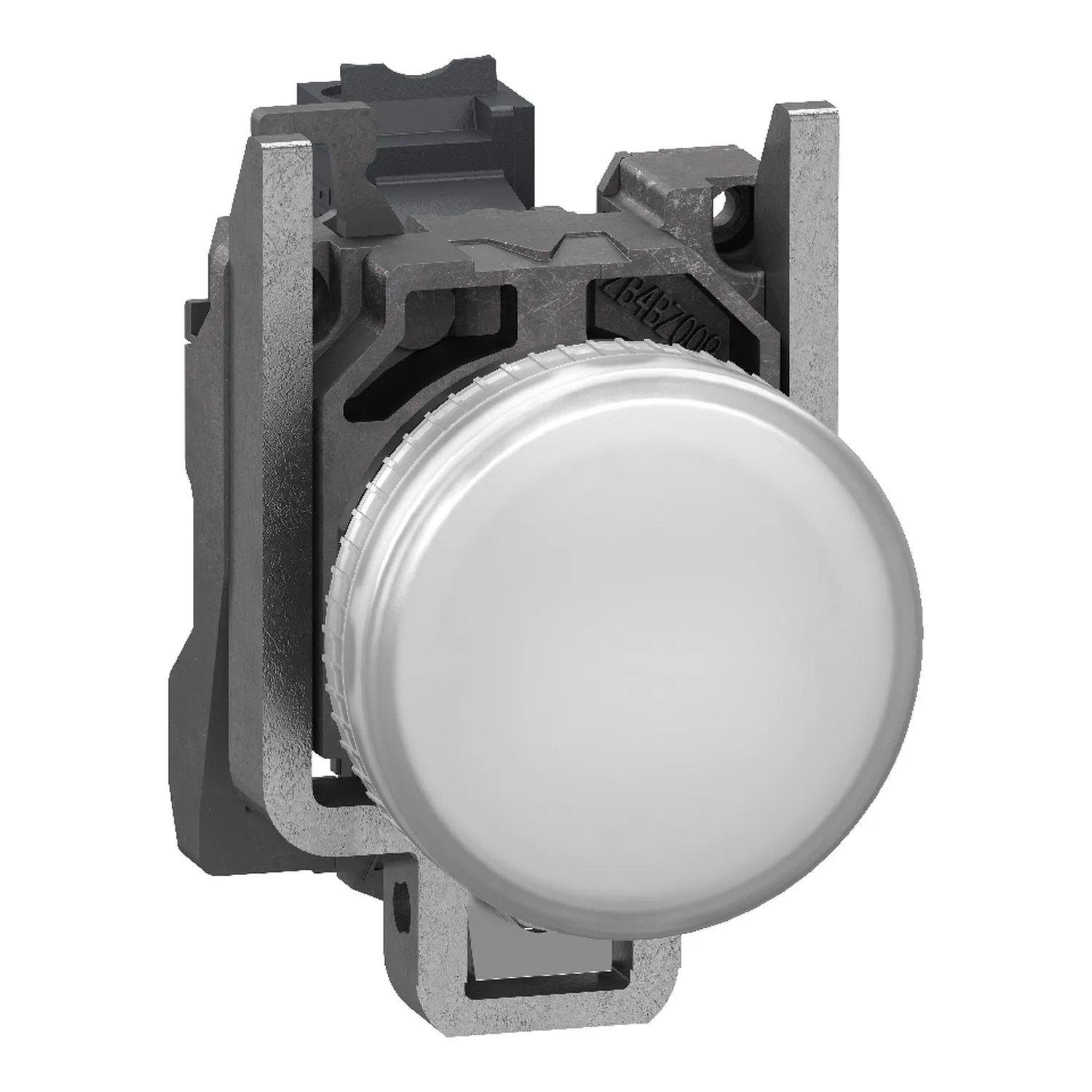 XB4BVB1 = ZB4BVB1 + ZB4BV013 white complete pilot light Ø22 plain lens with integral LED 24V