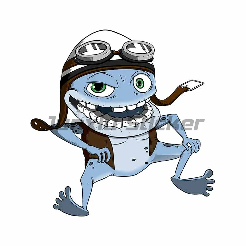 Russia Personality Crazy Frog Sticker PVC Motorcycle Decal for Car Laptop Decorative Accessories