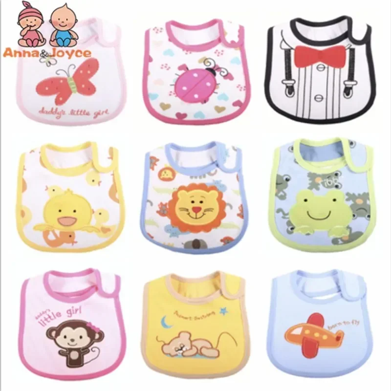 

12pcs/Lot Cotton Baby Boys Girls Infant Embroidered Saliva Towels Waterproof Bib