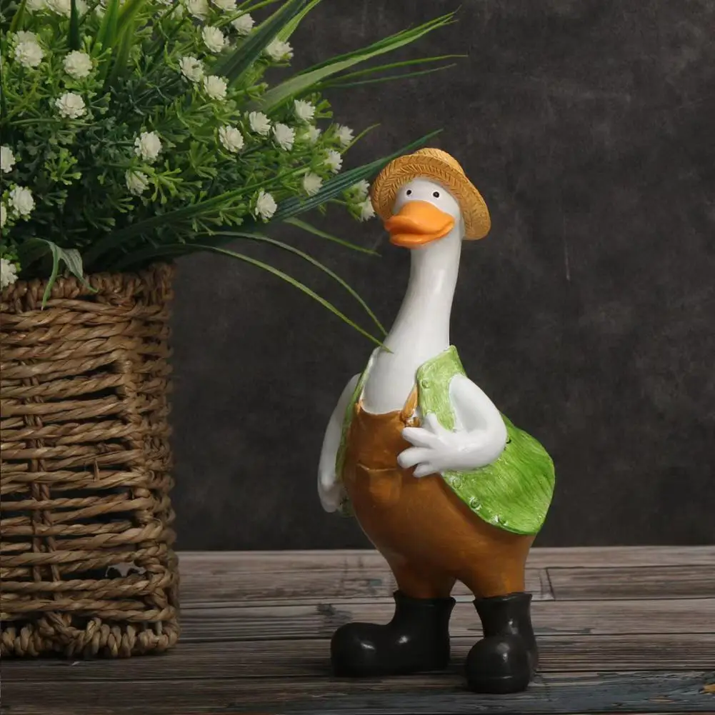 Weather-resistant Duck Figurine Adorable Duck Family Resin Figurine Set for Home Office Decor Cute Sculpture for Desktop