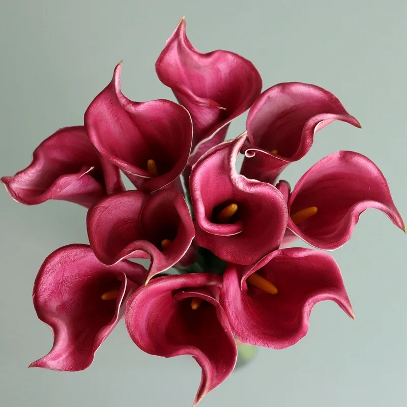 10PCS White Calla Lily Artificial Flower Bouquet Calla Lily Bridal Bouquet Wedding Flower Arrangement Decor Home Spring