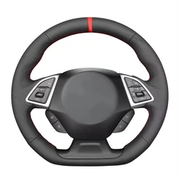 Black Faux Leather Car Steering Wheel Cover for Chevrolet (Chevy) Camaro 2016-2024