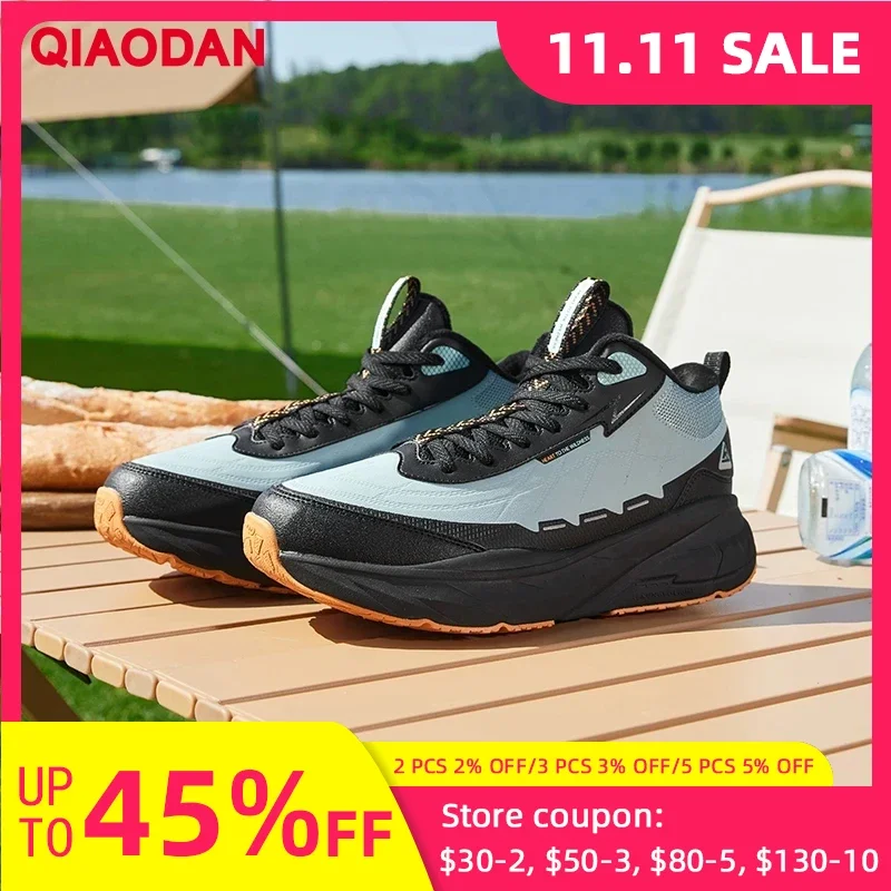 

QIAODAN Men's Casual Walking Shoes 2025 Winter Waterproof Cotton High-top Shoes Shock-absorbing Anti-slip Sneakers QXB023244231B