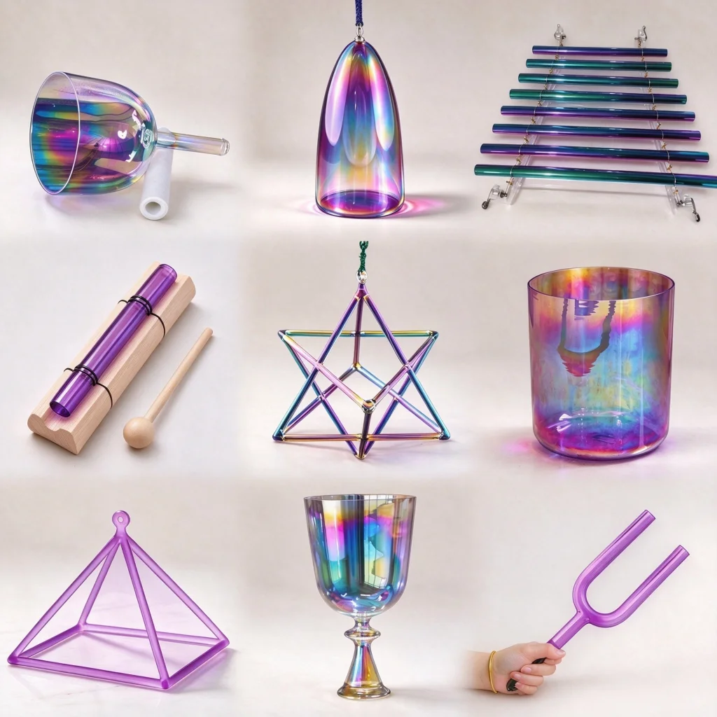 STAR LINKUP Golden Aurora Quartz Crystal Singing Bell 432Hz Sound Bath Bell for Yoga Meditation Healing Hanging Type