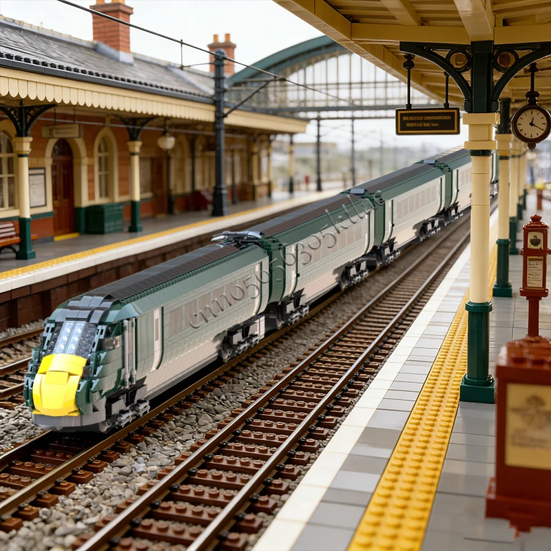 5842 PCS Customize Type 800 Intercity Express Train IET GWR Green Paint Army Main Battle Model Modular Building Block Toys Gifts