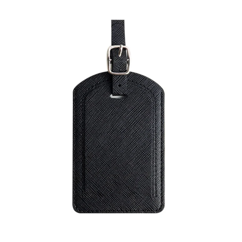 Women Men PU Leather Luggage Tag Suitcase Identifier Label Boarding Bag Tag Name Address Holder Travel Accessories