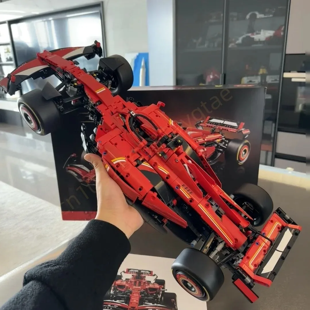 

2025Новая технология F1 Formula Red, спортивная гоночная модель, строительный блок, механический набор, сборная игрушка для детского праздничного подарка