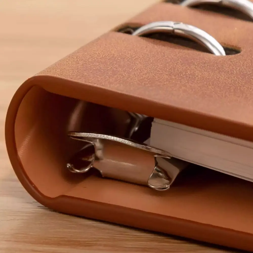 

Notepad Detachable Metal Clip A5 Notebook 200 Pages Leather Cover Refillable Notebook 100 Sheets Hardcover Writing Diary Student