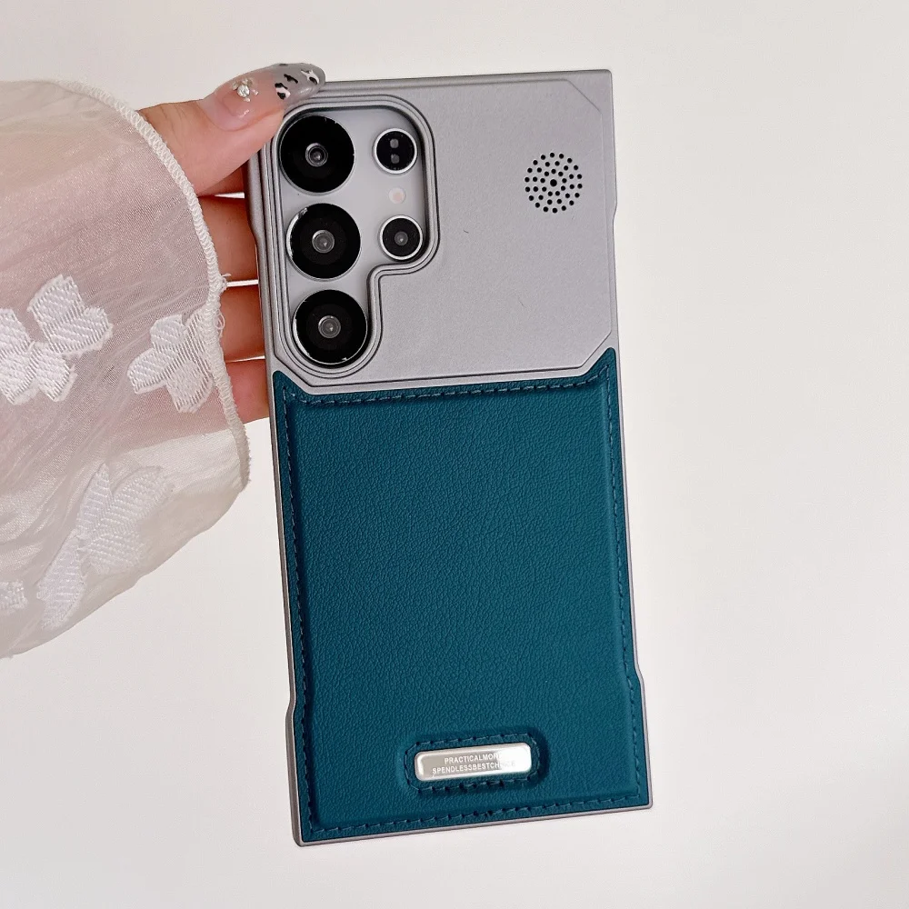 Casing Aromaterapi Kulit PU Magnetik Mewah untuk Samsung S25 Ultra S24 Plus S23 S22 Tanpa Bingkai untuk Penutup Pengisi Daya Nirkabel Magsafe