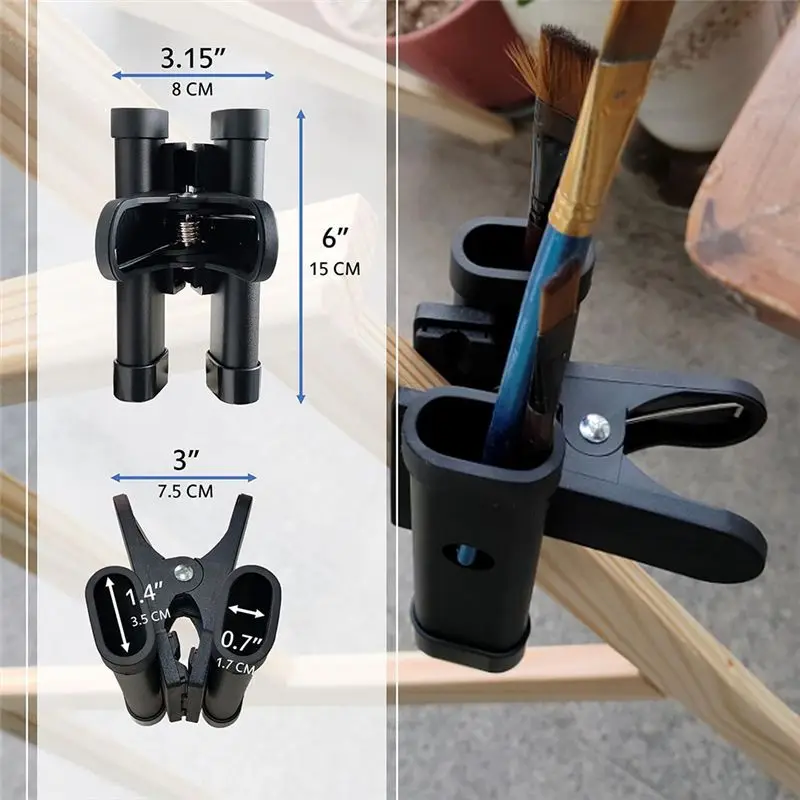 Most-Easel Brush Clip, Easel Paintbrush Holder With A Rotatable Paper Copy Clip, Drum Stick Holder , Adjustable File Holder