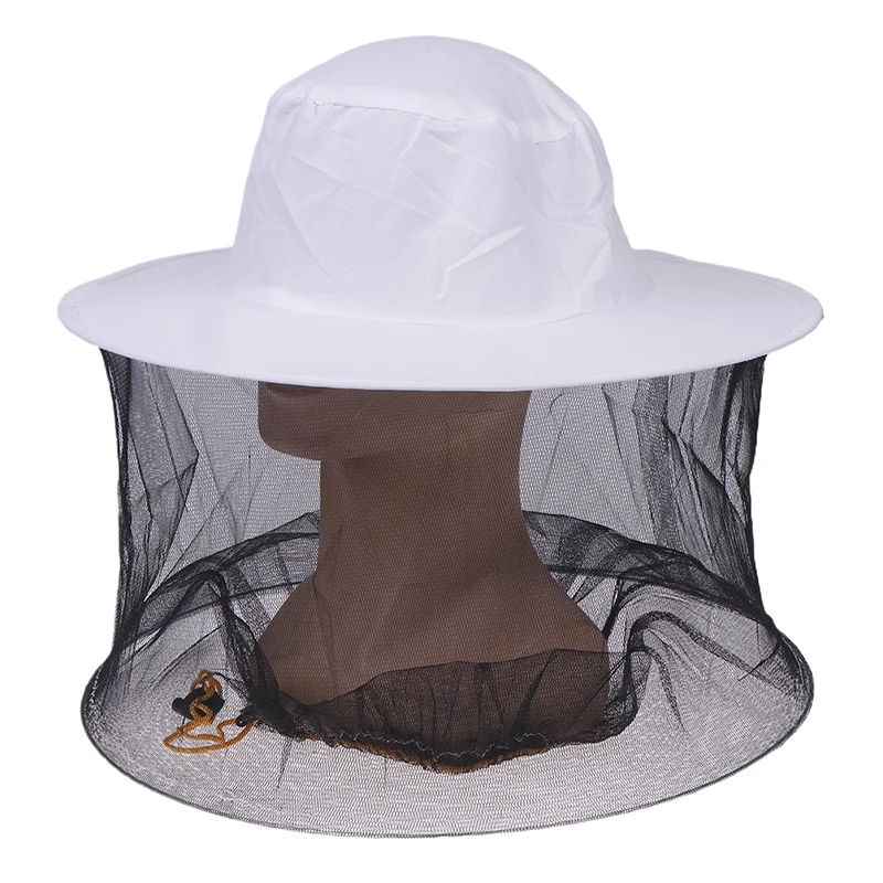 1 PC BeeKeeping ป้องกัน Bee หมวก Anti Bee หมวกสีขาว-Veil Combo Bee หมวก Bug หน้ากากตาข่ายการเลี้ยงผึ้งป้องกัน Beekeeper