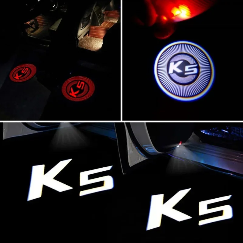 

2X Car Door Logo Light HD Laser Welcome Projector Lamps For KIA K5 First Gen 2011-2013 2014 2015 2016 Shadow Goods Accessories