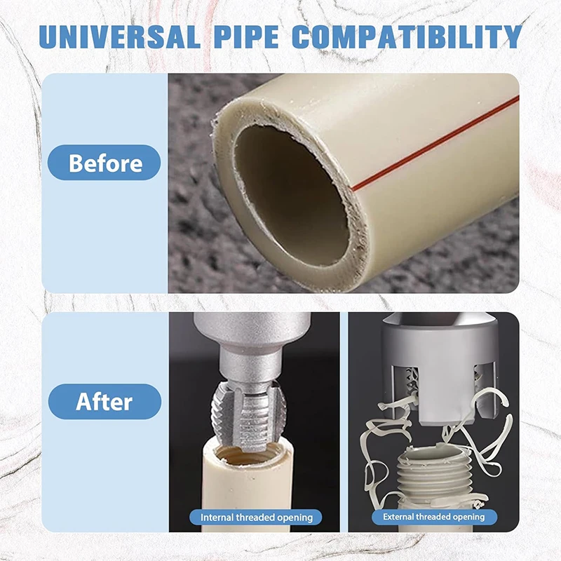 Высокоскоростной DN15 DN20 двусторонний инструмент для нарезания резьбы внутренних и внешних труб Электрическая дрель 4/6 точек Инструмент для резки водопроводных труб