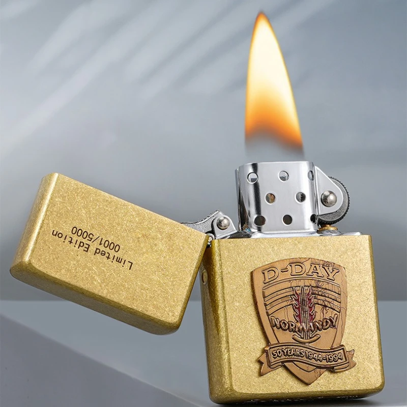 ZORRO Kerosinfeuerzeug, Original Kupfer gerändelt Normandiie Kreatives Retro personalisiertes High-End-Geburtstagsgeschenk