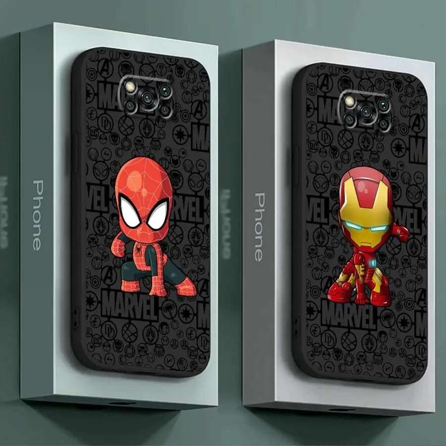 Marvel Superhero Phone Case for Poco F1 F3 F4GT F5Pro X3 NFC Pro X4Pro5G X4GT X5 Pro5G M3 Pro 5G M4 Pro 5G M5s C40 C50 C51 C61