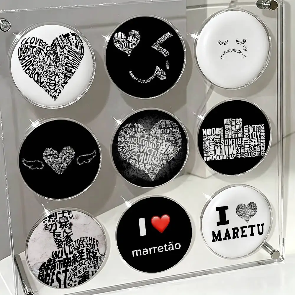 I Love Maretu Heart Laser Badge Applicable For Backpack Clothes Hats Decor Creative Accessories