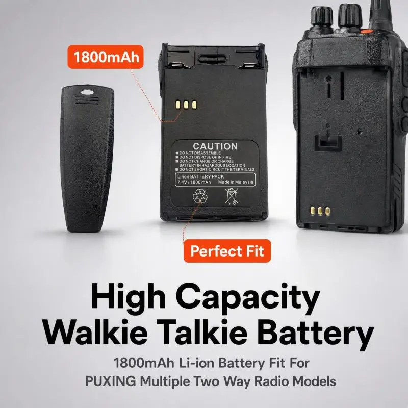 PB-72L  Li-ion Replacement Walkie Talkie Battery For PUXING PX-777 PX-777Plus PX888 PX-999 PX-328 PX-728 VEV-3288S Two Way Radio