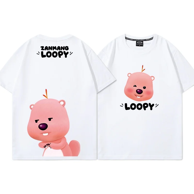 

MINISO Loopy Anime T Shirt for Woman And Men tshirt Casual Tee Short Sleeve Loose Fit Clothing Gift Short Sleeve Summer Top