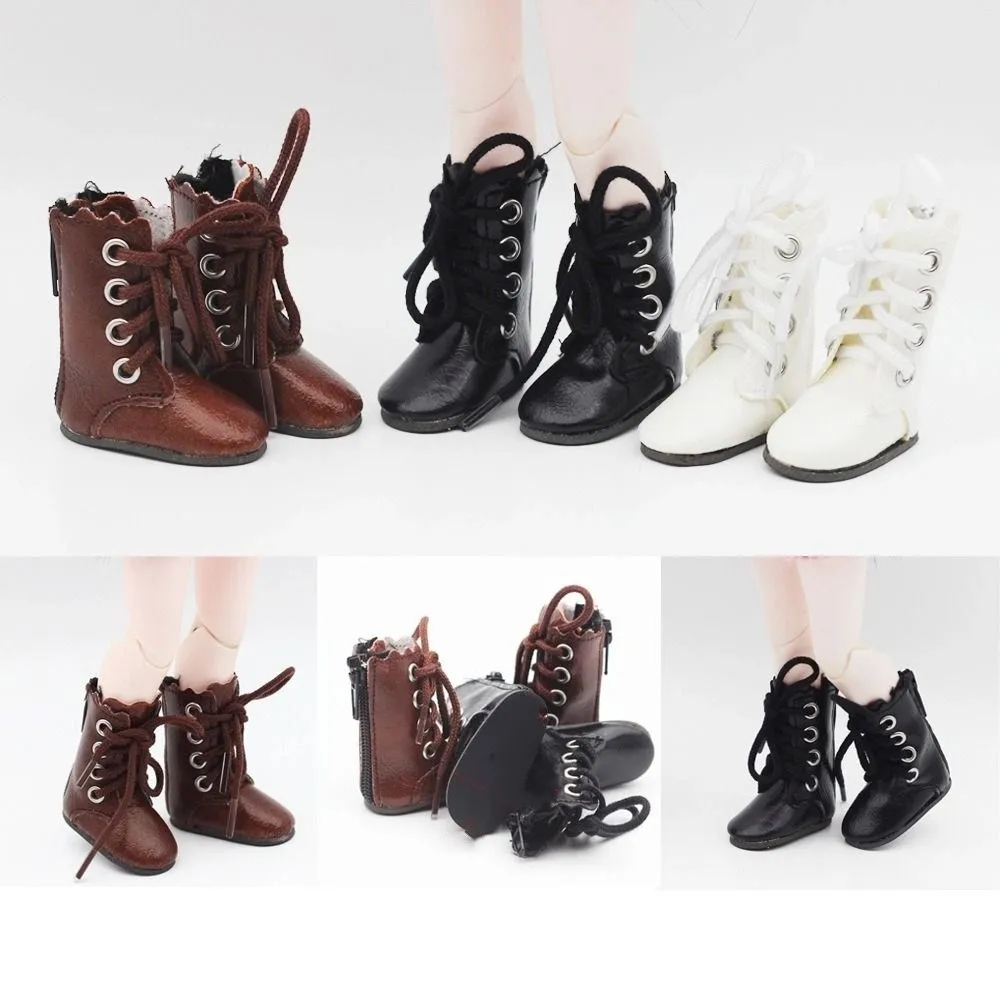 

1 Pair Lovely High-top Obitsu 11 Leather Boots Mini 4-holes 1/6 Bjd Leather Shoes Fashion Cute 1/6 Bjd Boots Gifts