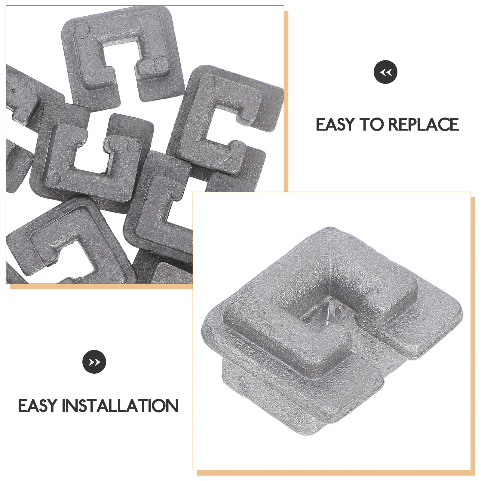 10 pezzi di ricambio per testina per decespugliatore con fibbia per cavo per tosaerba, in lega, con occhielli, sostituisce le parti in argento