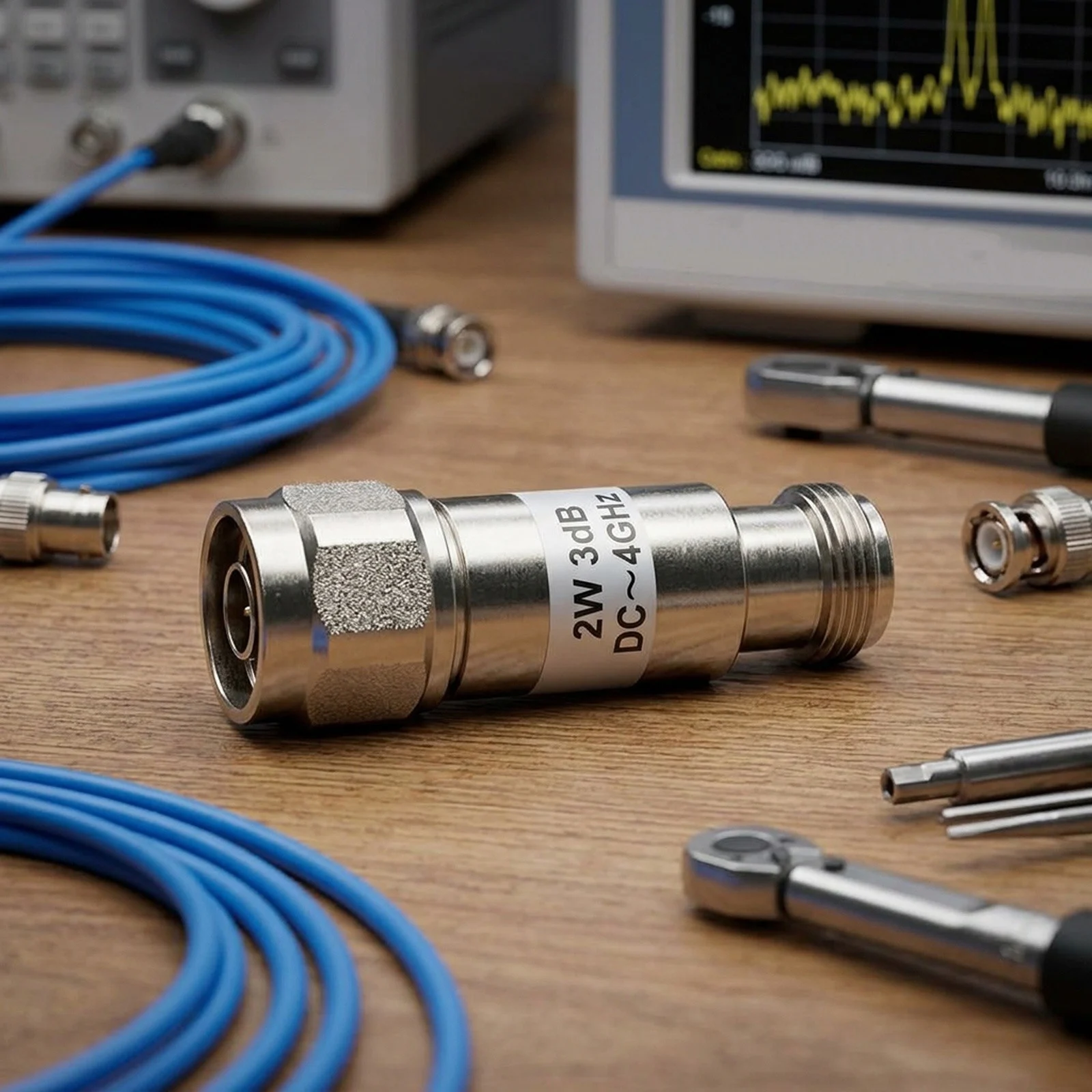 RF Communication 4GHz Attenuator 4ghz Frequency Attenuator Attenuation 3dB 0.5dB Connector N-type Male To Female For RF Systems