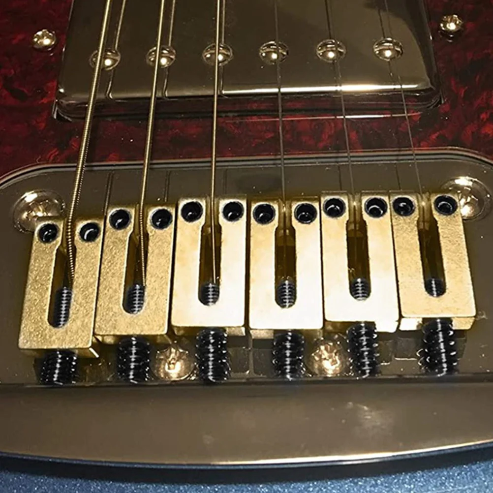 

6 Pcs 10 5MM String Distance Solid Brass Electric Guitar Bridge Saddles Silver Replacement Parts Musical Instrument Part Tremolo