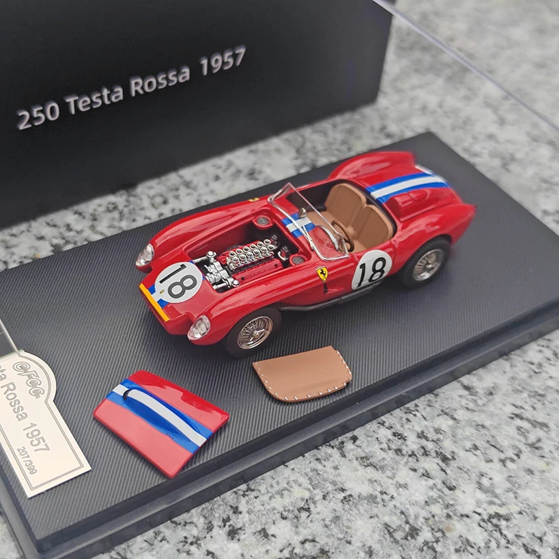 GFCC 1:64 250TR Testa Rossa 1957 Legierungsauto, Druckguss-Modellfahrzeug, Miniaturmodellauto für Sammler, Geschenk