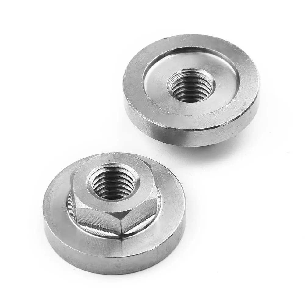 Inner e Outer Hex Flange Nut Set, Quick Release Thread Substituição, Angle Grinder Metal Pressure Plate, 100 Type, 2Pcs