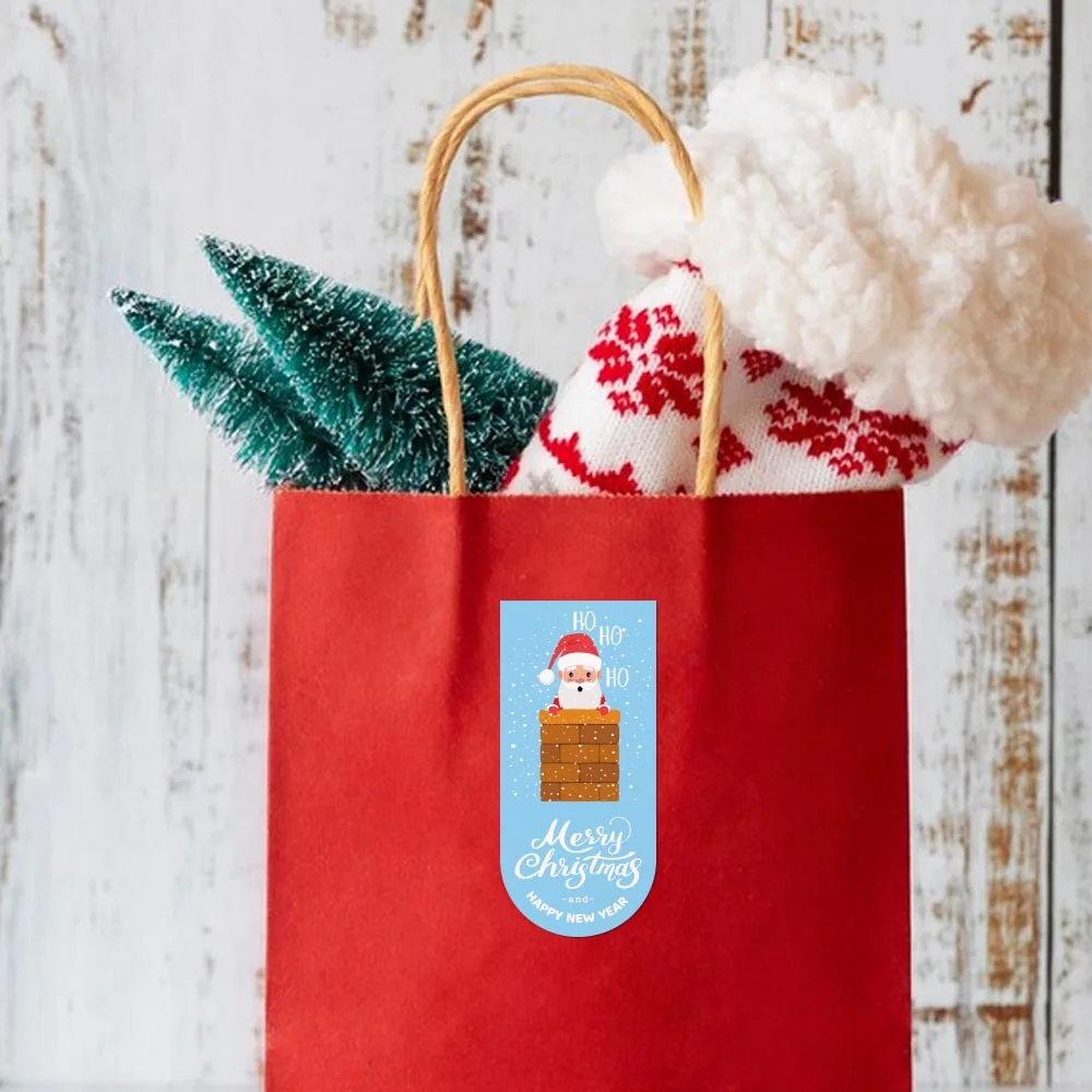 50-100Pcs Merry Christmas Stickers 5 Style Animals Snowman Trees Decorative Stickers for Small Business Wrapping Gift Box Labels