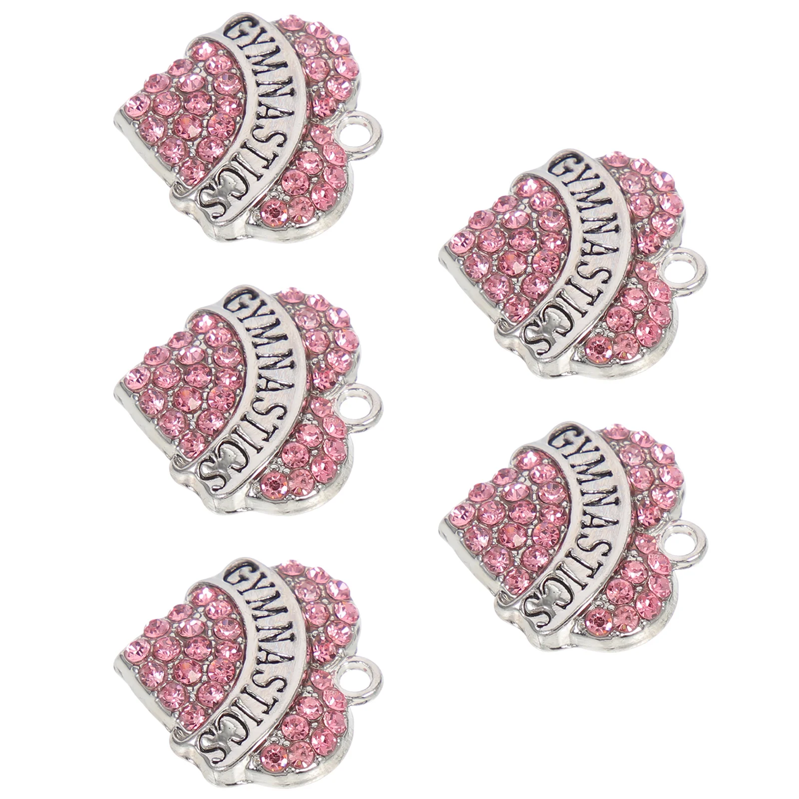 

5pcs Heart Shaped Bracelet Pendant Gymnastic Girls Gift Necklace Diy Accessories Skin-Friendly Durable Creative Jewelry Making