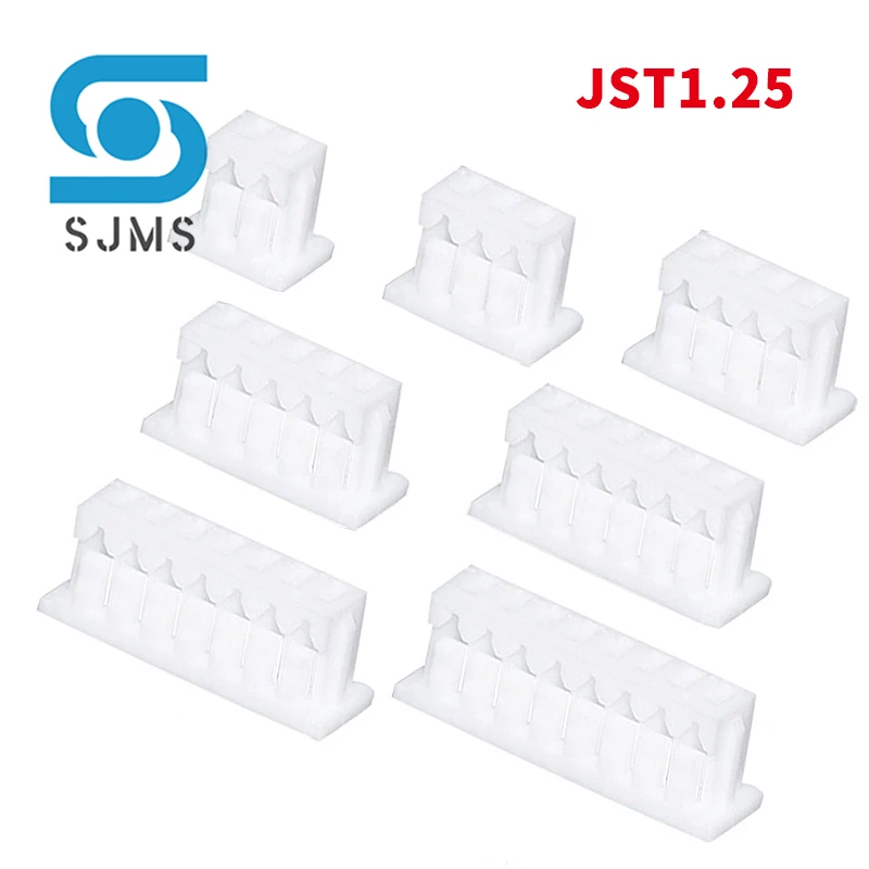 50pcs/LOT JST 1.25 female material JST1.25 1.25mm Pitch Connector 2/3/4/5/6/7/8/9/10P Pin Leads Housing Shell Housing JST-Y