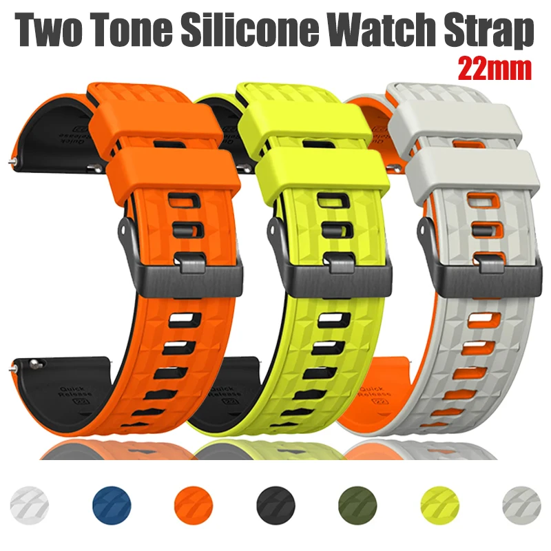 22mm Schnellverschluss Zweifarbiges Silikon-Uhrenarmband für Garmin Fenix8 Forerunner 570 47mm 265 Music/Venu 3 45mm Sport-Armband