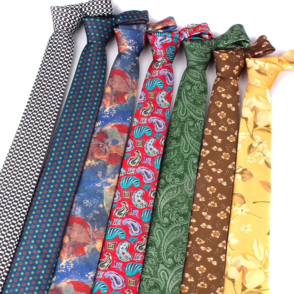 

Print Ties For Men Women Skinny Neck Tie For Party Business Casual Fashion Floral Neckties Classic Suits Slim Neck Ties For Gift