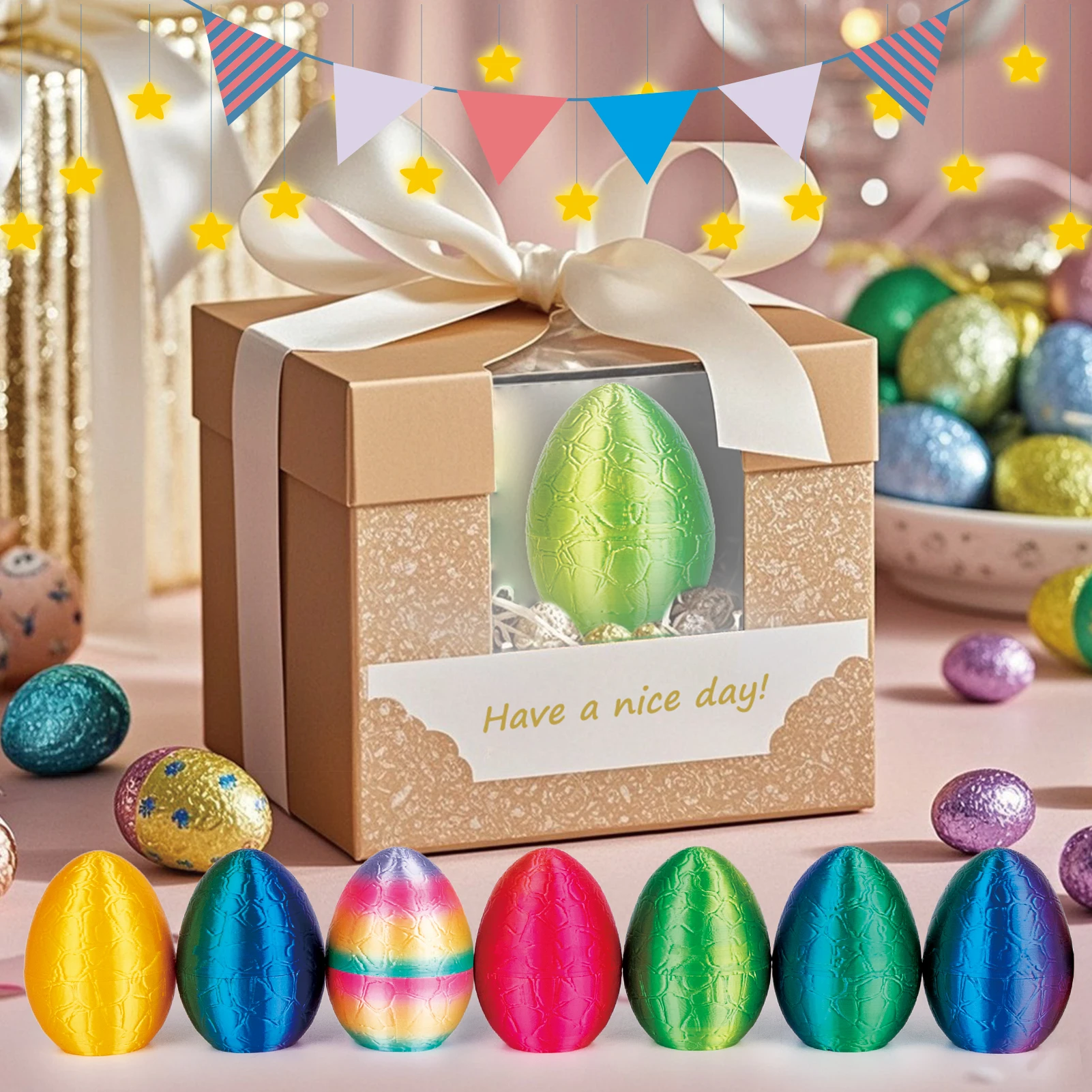 بيضة تنين مطبوعة ثلاثية الأبعاد مع لعبة ديناصور مفصلية، لعبة تململ مشتركة متحركة للأطفال والكبار، هدية رائعة لديكور مكتب المكتب