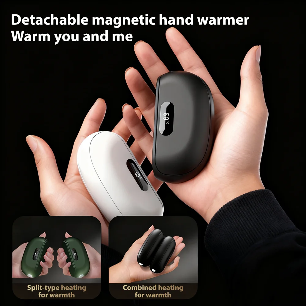 

5V Rechargeable Hand Warmer 5200mAh Magnetic Split-Type Student Dormitory Electric Hand Warmer Portable Camping Hunting Heater