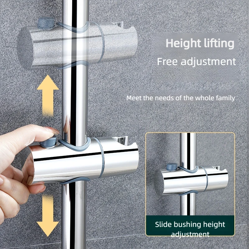 Stainless Steel Punch-free Shower Lifting Rod Bathroom Shower Adjustable Fixed Shower Slide Bars Shower Head Bracket