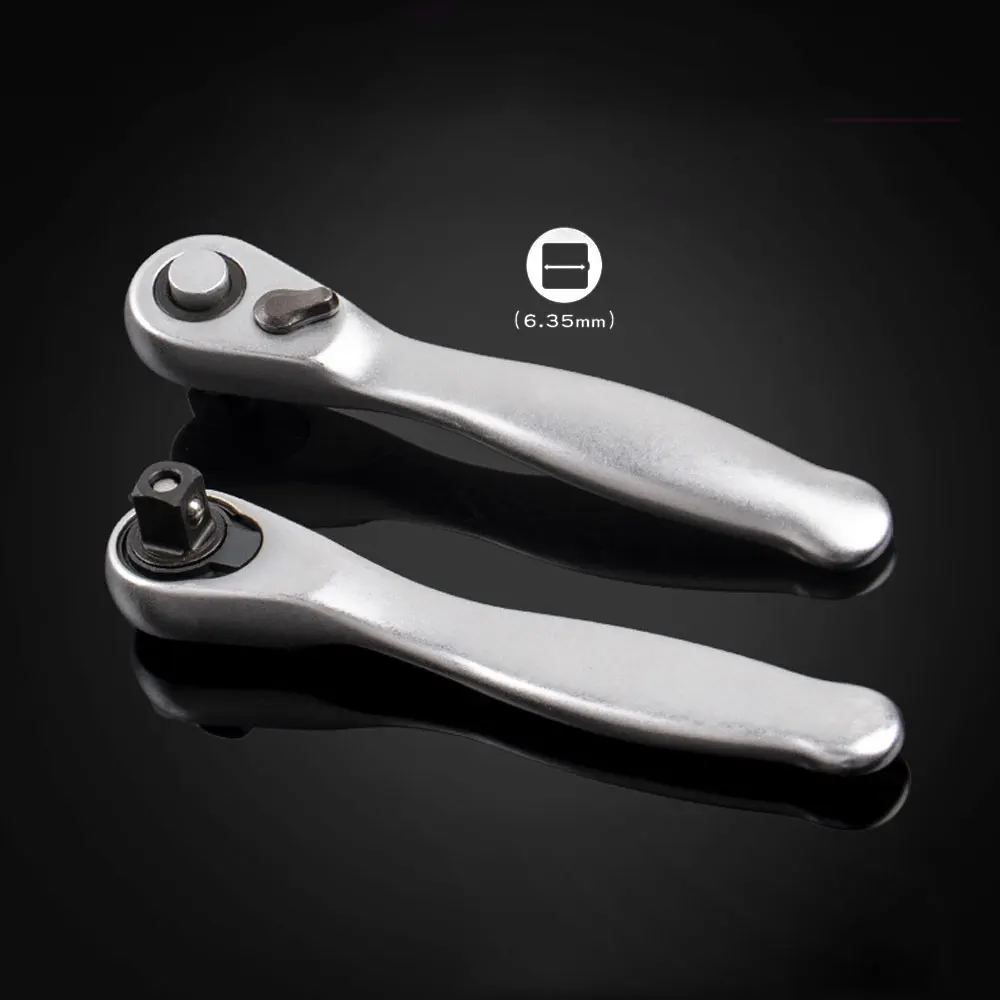 Mini treble 1/4 Ratchet Wrench Double Ended Quick Socket Ratchet Wrench Screwdriver Hex Torque Wrenches Set Spanner image 3
