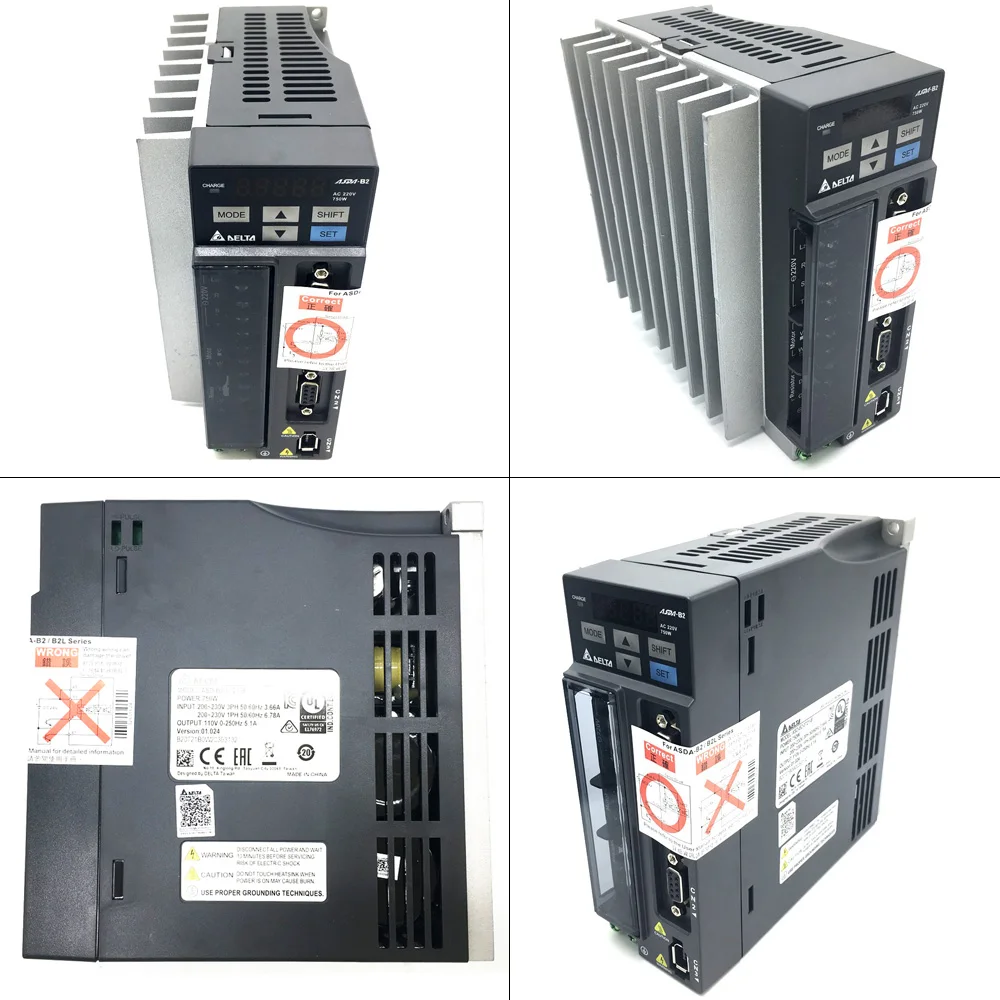 New Delta A2 750W 0.75KW 220V 2.39Nm 3000rpm NEMA32 80MM ASD-A2-0721-L ECMA-C10807RS AC servo motor drive kits with 3m Cable