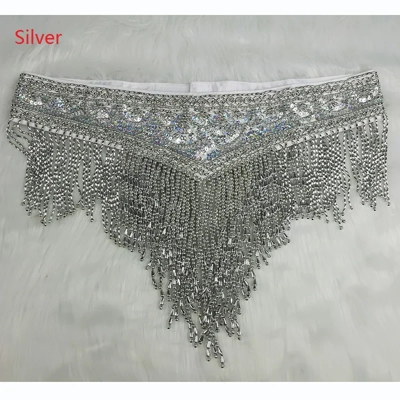 New style Belly Dance Costume Women sequins Hip Scarf Wrap bellydancing Belts with tassel beads waist chain t201