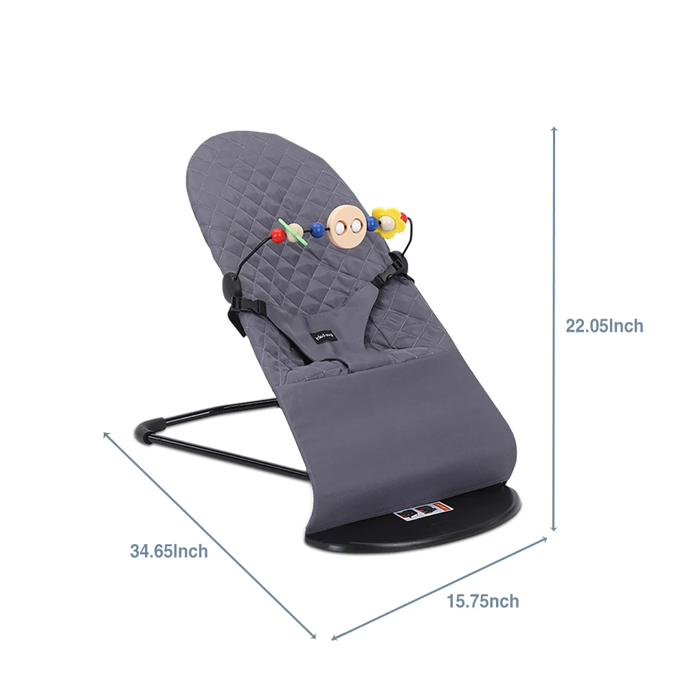 AnGku-Chaise à bascule pliable pour bébé, balançoire pour bébé de 0 à 12 mois, réglage recommandé à trois vitesses, transat pour bébé avec jouets