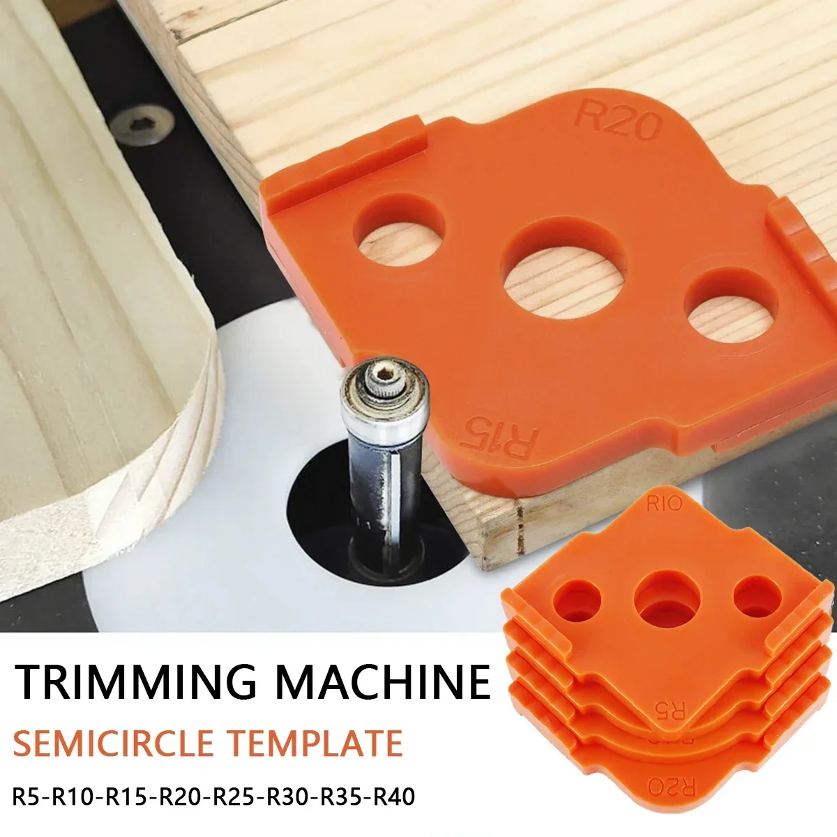 4Pc Plastic Radius Jig Router Template Rounded Corners Router Bit Template Safe R-Angle Corner Routing Template Woodworking Tool