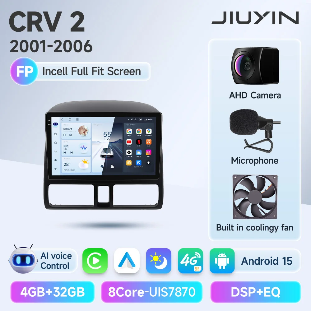 2din Autoradio Voor Honda CR-V CRV 2001 2002 2003 2004 2005 2006 Automotive Multimedia Video Player Navigatie GPS Carplay Radio