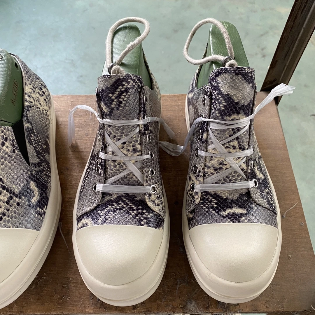 Python Patterned Cowhide Low Top Casual Shoes Men's And Women's Fashion Classic Design New Style Sports Quality