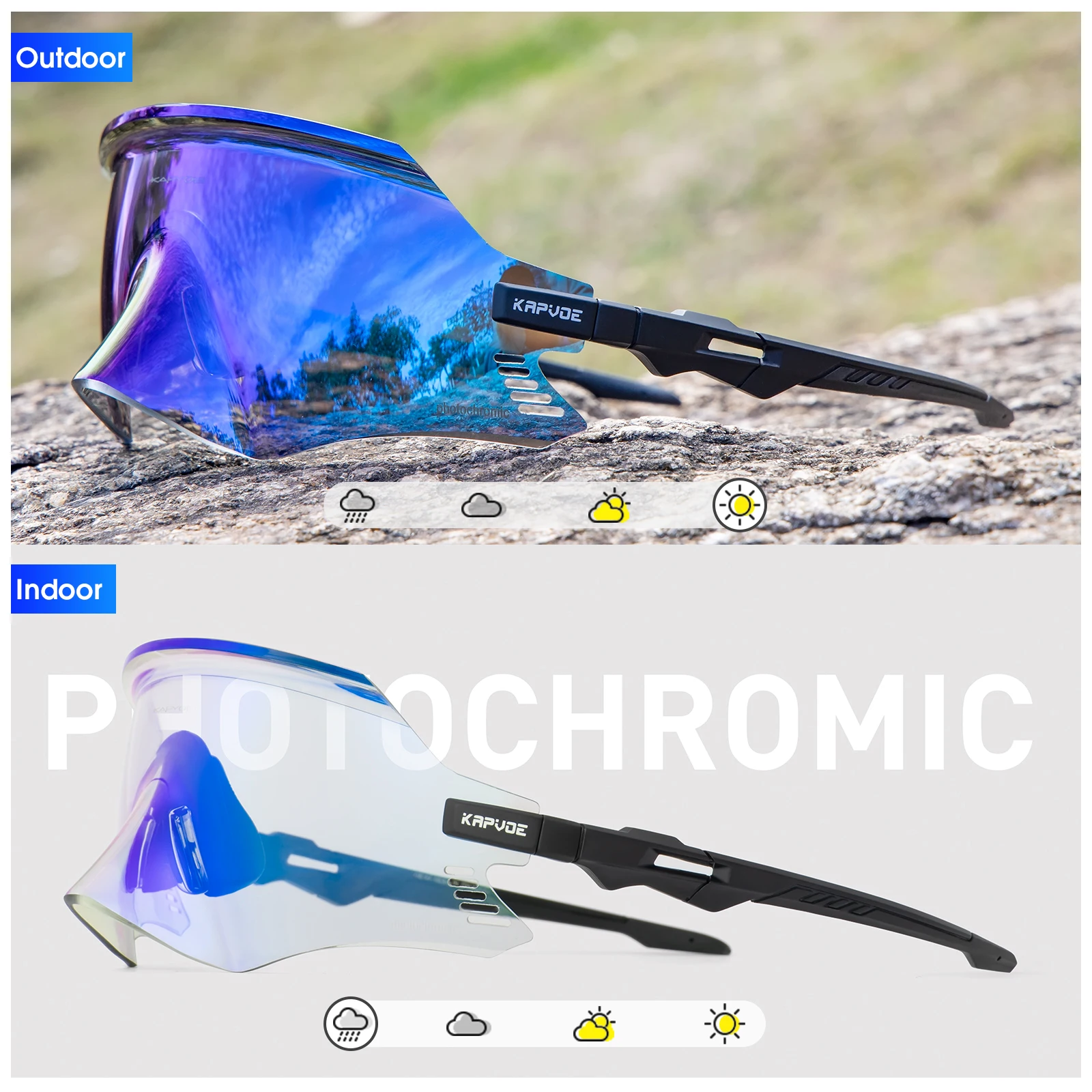 KAPVOE Radfahren Sonnenbrille Radfahren Gläser UV400 MTB Fahrrad Brillen Outdoor Sport Brille Frauen Männer Rennrad Racing Ausrüstung – Detail 11